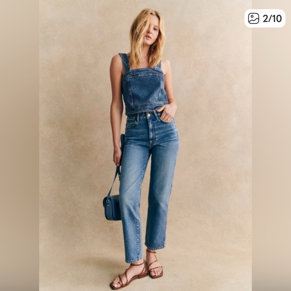 Sezane Denim Top